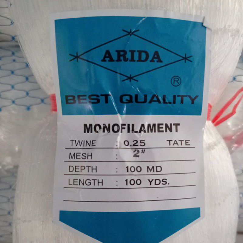 Jaring Ikan Arida 0.25 2 inchi 100md/100yds tate  mata malang jaring arida