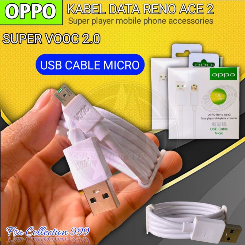 Kabel Data Oppo Original 100% Reno Ace 2 Micro Usb Support Fast Charging Packing Import