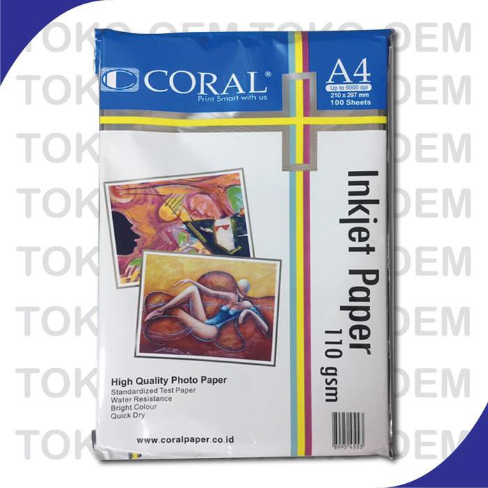 

Kertas / Coral Inkjet Paper A4-110 Gr (Pack=100 Sheet)