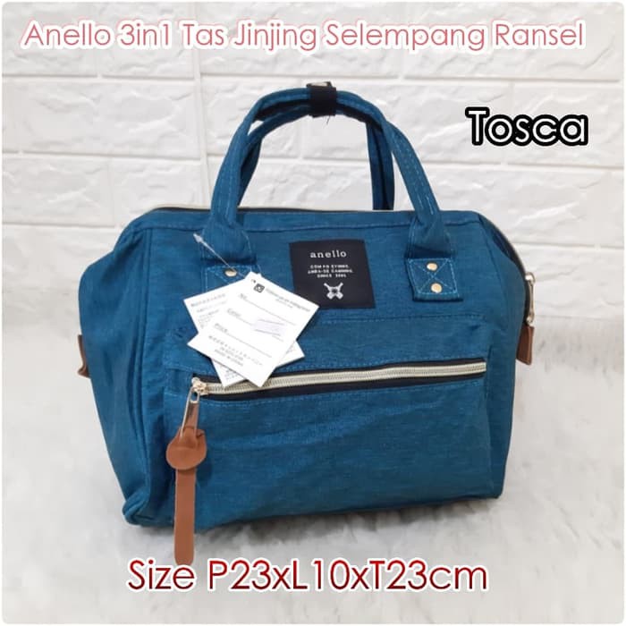 Tas Ransel Wanita Casual Anti Maling Bahan Kulit Pu Warna Polo EI470 Jinjing Anello 3In1/Selempang//