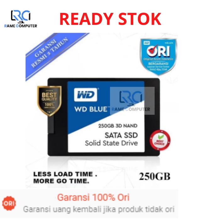 SSD WD Blue 250GB - 3D Nand SATA3