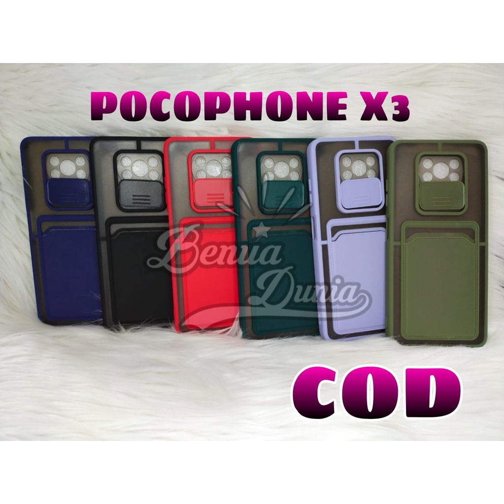 POCOPHONE X3 -POCOPHONE M3 CASE SLEDING PLUS SLOT CARD//PELINDUNG KAMERA POCOPHONE X3 -POCOPHONE M3 -BD