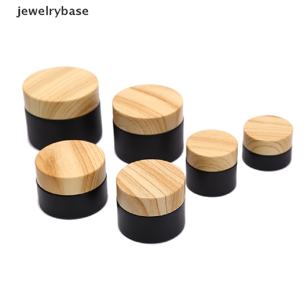 [Base] Glass Empty Jars Mini Pots Matte Black Cosmetic Face Cream Lip Balm Containers Boutique