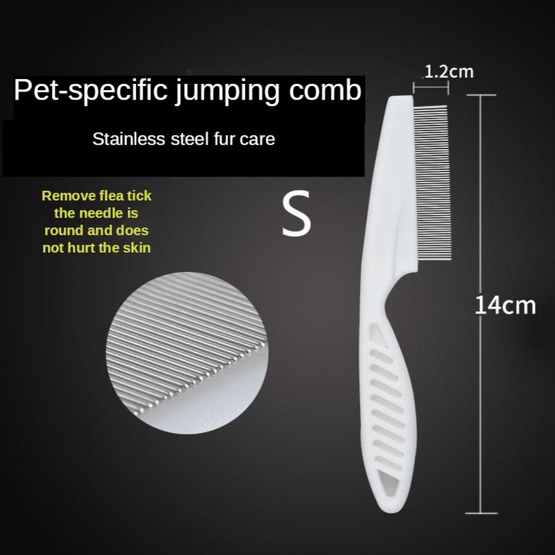 Pet Flea Comb Cat Dog Lice Stainless Steel Needle Brush Dental Cleaning Comb