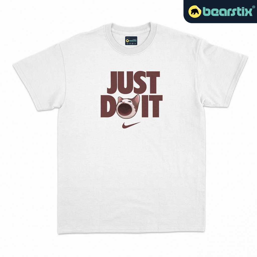 SHINZO - Tshirt Popcat - Kaos Just Do It - Baju Nike - Kaos Kucing - Tshirt Meme