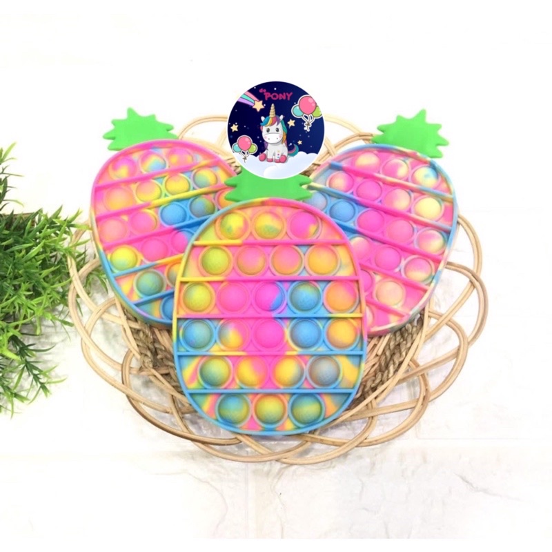 POP IT GLITER/POP IT GID/pop it viral/fidget/tiktok/mainan kekinian-Pineapple Multicolor
