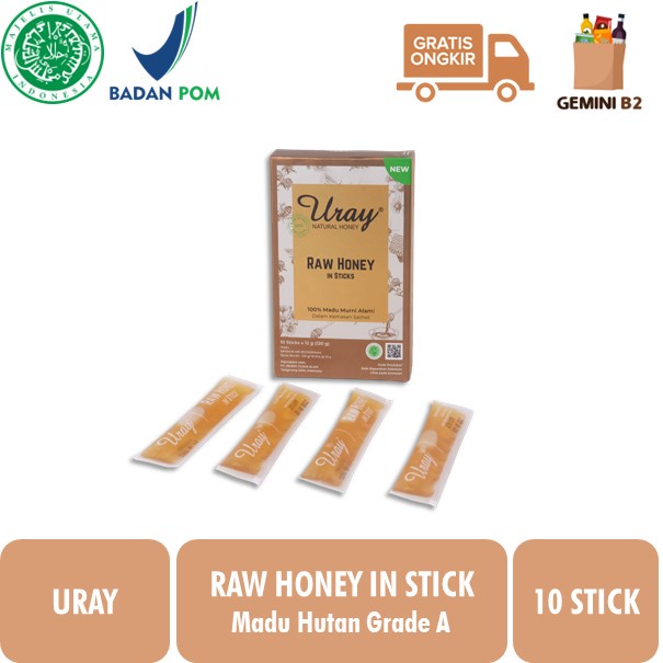 

Madu Uray Raw Honey / Madu Hutan In Sticks (Sachets) Original 10x12gr