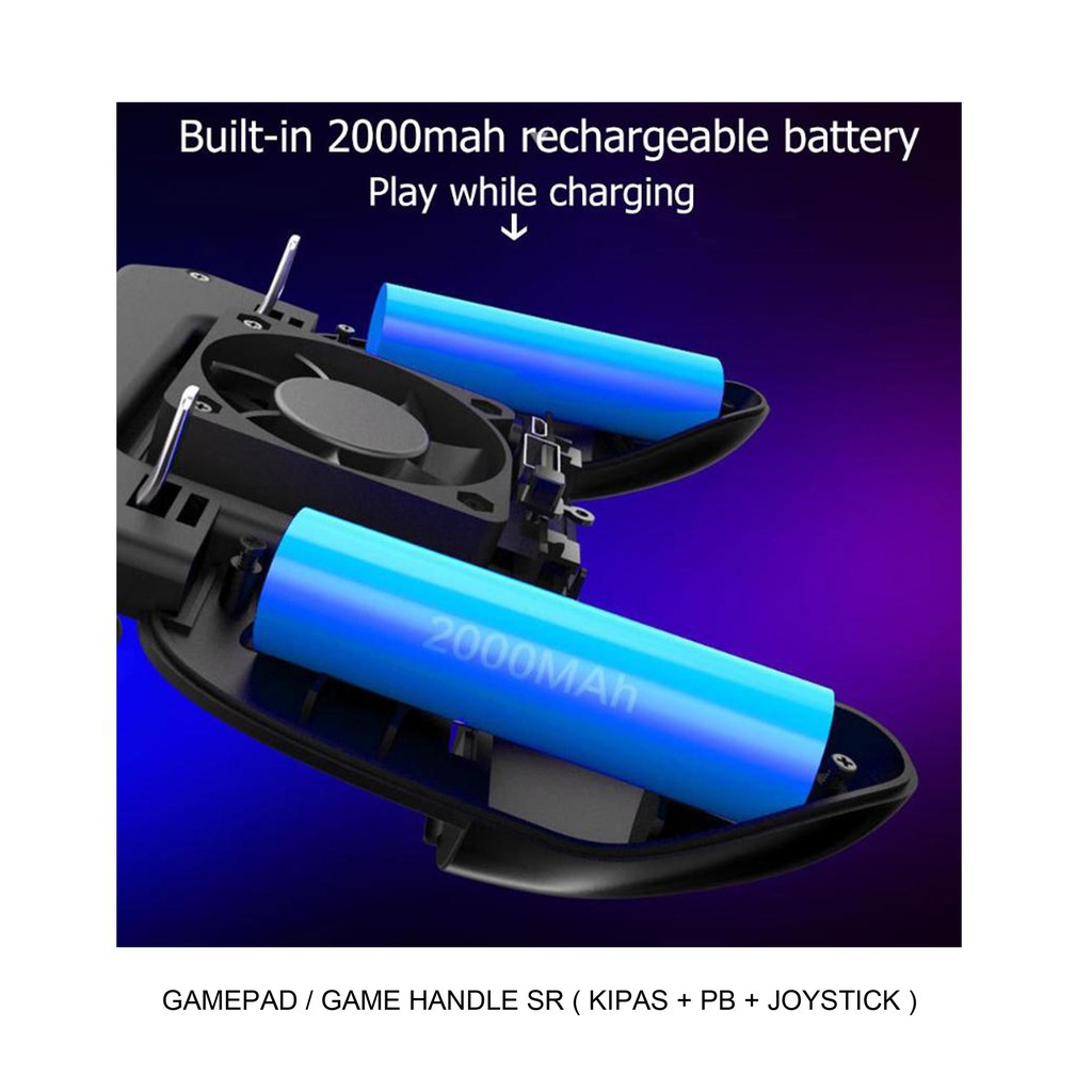 Trend-Gamepad/Game handle SR + Power Bank + Kipas 2000mah/Gaming Android/IOS/PUBG/MOBILE LEGEND DLL