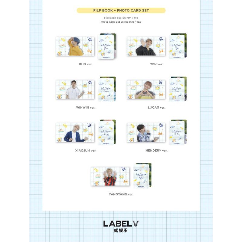 PLNSAN Flipbook WAYV - WAYVISION - WINWIN TEN KUN XIAOJUN LUCAS HENDERY YANGYANG PC PHOTOCARD