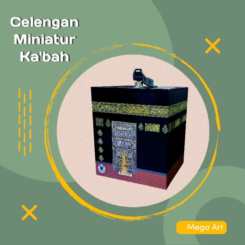 CELENGAN KA'BAH PAKE KUNCI,  CELENGAN LUCU KARAKTER, CELENGAN MINIATUR KA'BAH, CELENGAN MINIMALIS , 