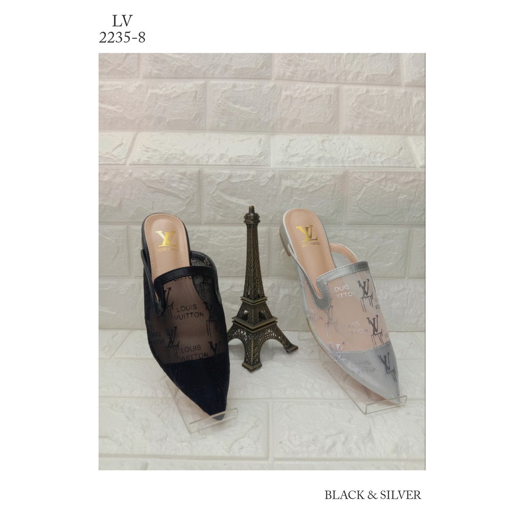 LOUIS VUITTON (2235-8) - SANDAL HEELS WANITA SLIP ON