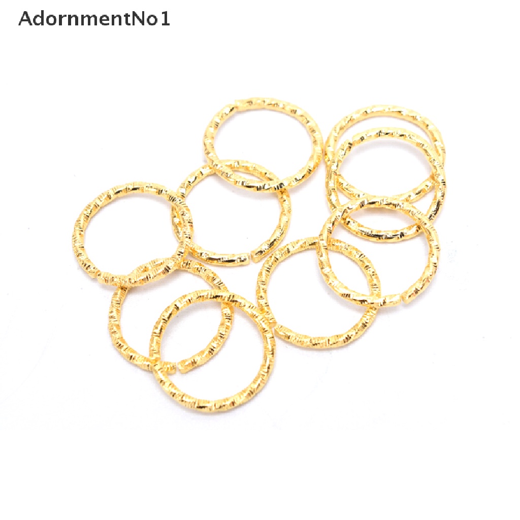 (AdornmentNo1) 50-100 Pcs / Lot Konektor Jump Ring Bulat Emboss Untuk Membuat Perhiasan DIY