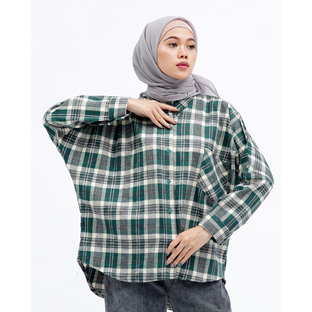 KEMEJA BOYFRIEND KOREA OVERSIZE OMBRE FLANEL PREMIUM SHIRT B341-Motif 23