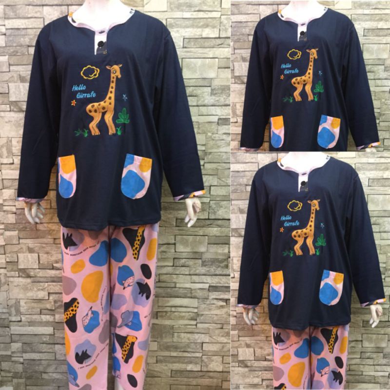 JUMBO PP DAILILAN | BAJU TIDUR | PIYAMA | COD-Jerapah Dongker