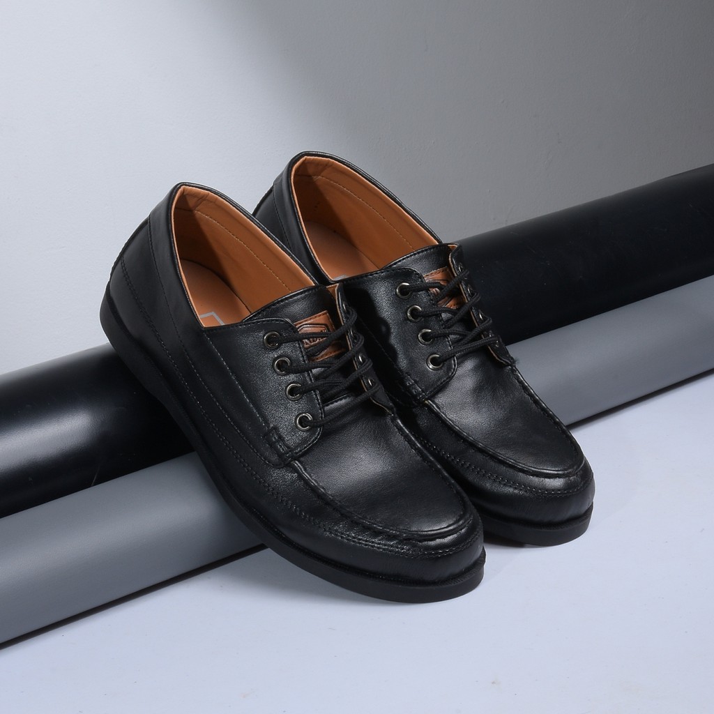 Marco Black | 39-44  | Sepatu Pantofel Hitam Pria Pantopel Tali Formal Casual Kerja Cowok Ori | FORIND x Story of Monday Mndy