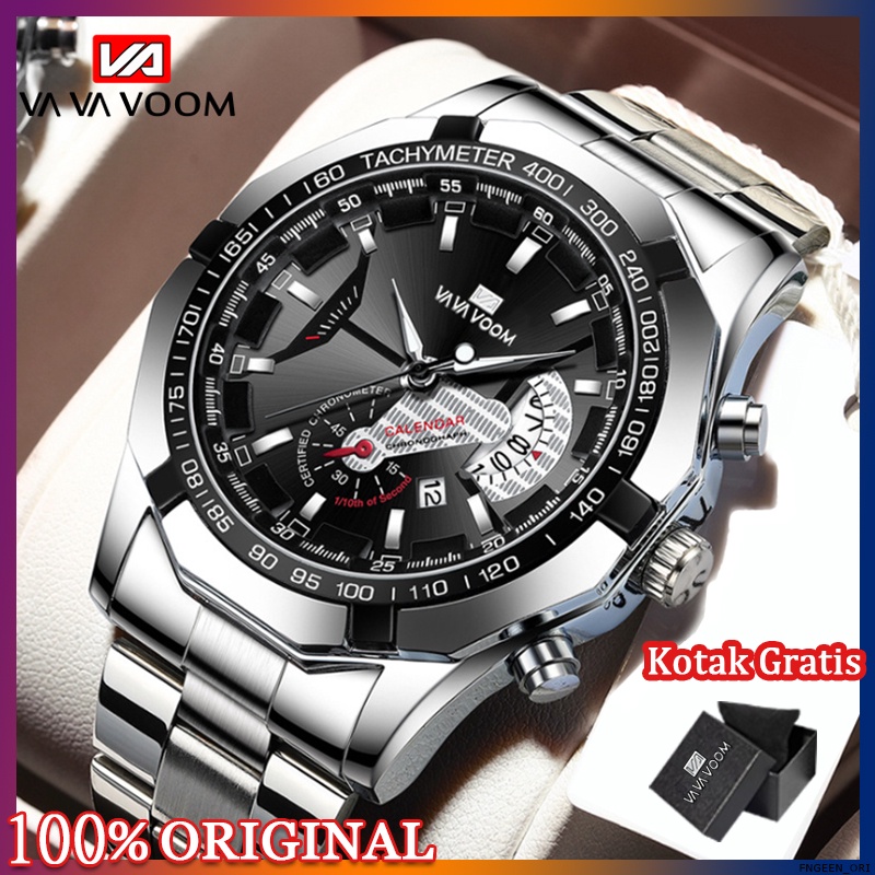 Original Jam Tangan Pria VAVA VOOM Kronograf Luxury Sport Quartz Business Waterproof Casual Watch