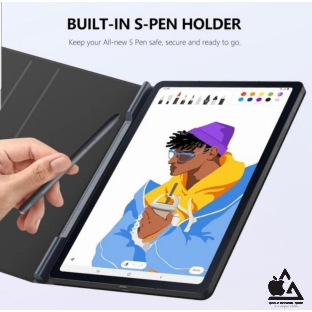 Book Cover Slot Pen SAMSUNG TAB S7 FE 5G 12.4inch / T736 Model Original Magnetic Flip TEMPERED GLASS