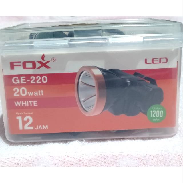 Jual SENTER KEPALA FOX GE 220 20 WATT Tahan Hingga 12 Jam WARNA PUTIH ...