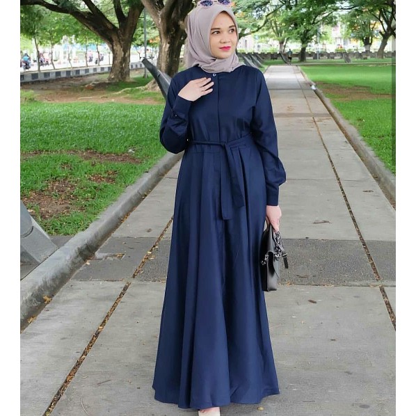 GAMIS SYAKIRA SHAKIRA BALOTELI KANCING PLAT POLOS KOMBINASI DRESS SYARI GAMIS MODERN REMAJA SHABBY I