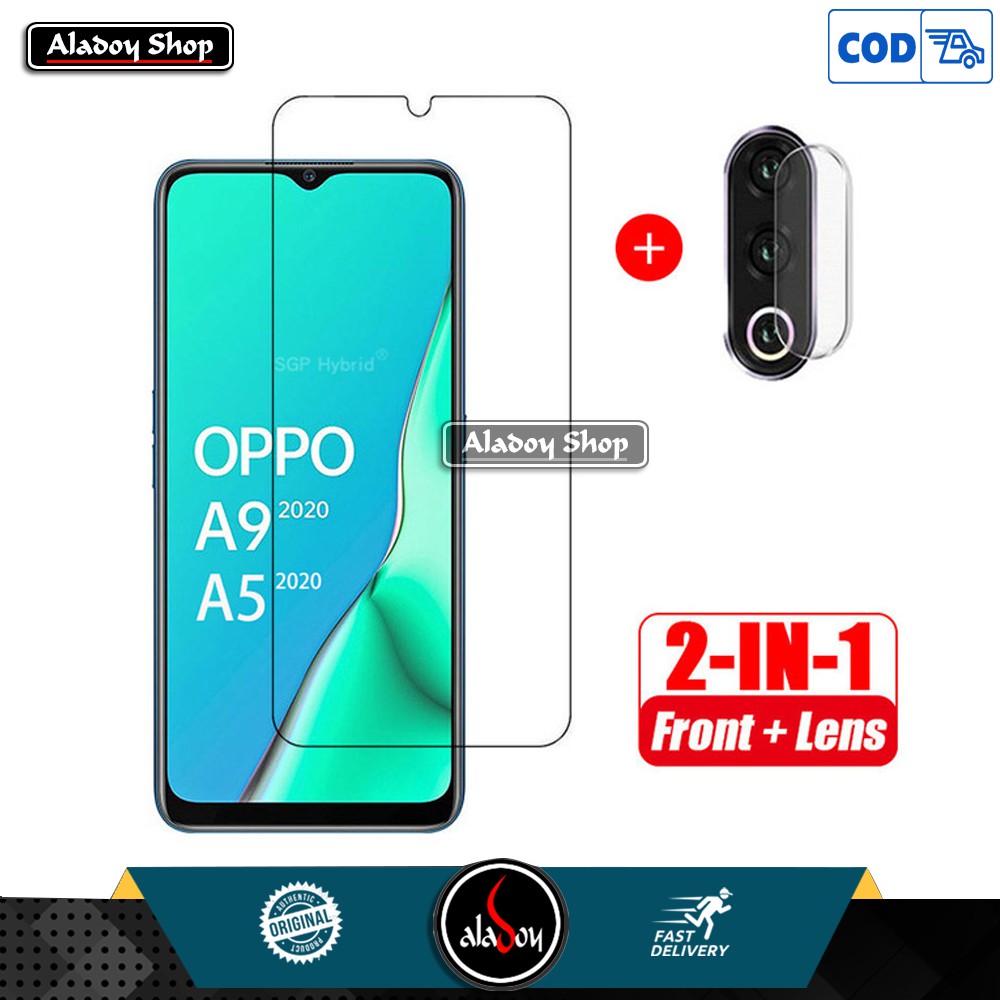 Paket Tempered Glass Layar Clear Dan Tempered Glass Camera Lens Oppo A5 2020