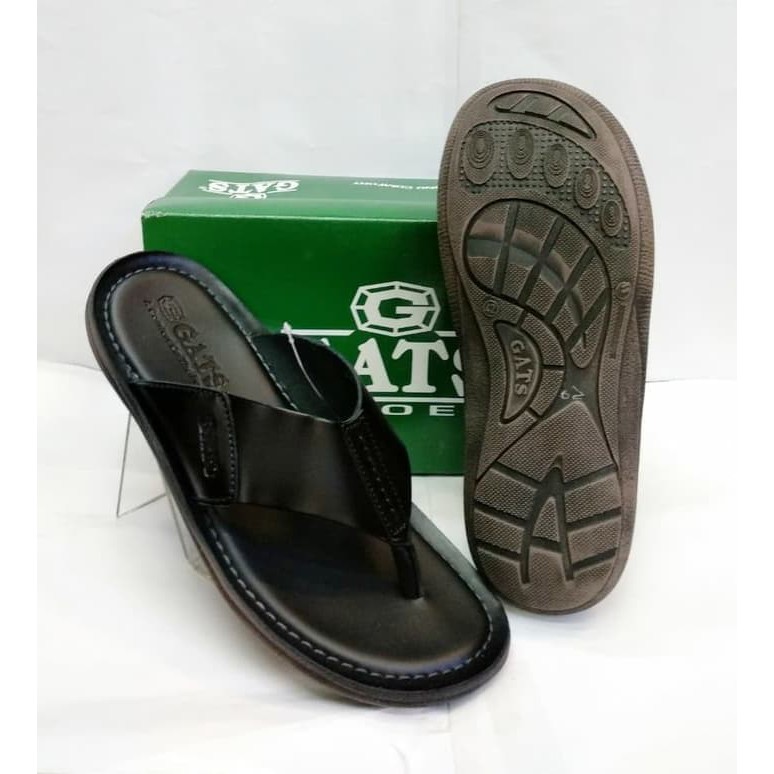 sandal kulit gats HG 282 black.sandal jepit pria gats