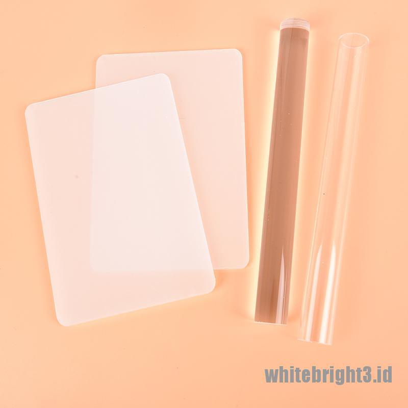 (white3) Rolling Pin Akrilik Polos Untuk Modeling Clay DIY