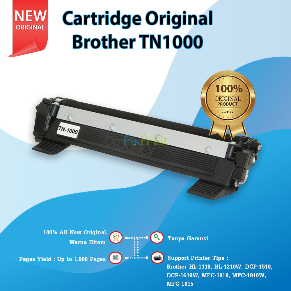 Cartridge Original Brothr TN1000 TN-1000 Printer Brothr HL-1110 1200 1210W DCP-1510 1600 1610W 1615NWMFC-1810 1815 1900 1905 1910W 1915W New