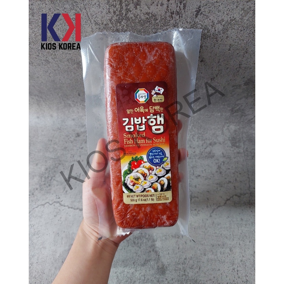 

Surasang Smoked Fish Ham for Sushi / Kimbab 500gr - Kue Ikan Asap Korea