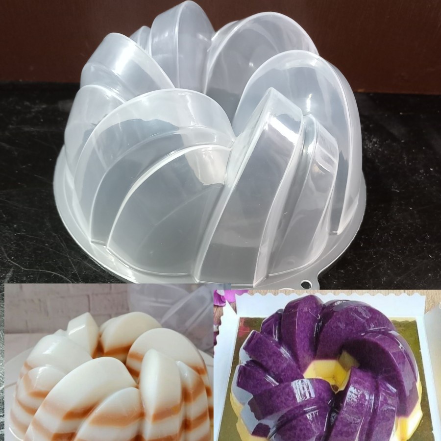 Loyang Puding Cetakan Agar Puding Bolu Kukus Marmer Bulat Cetakan Plastik Tebal