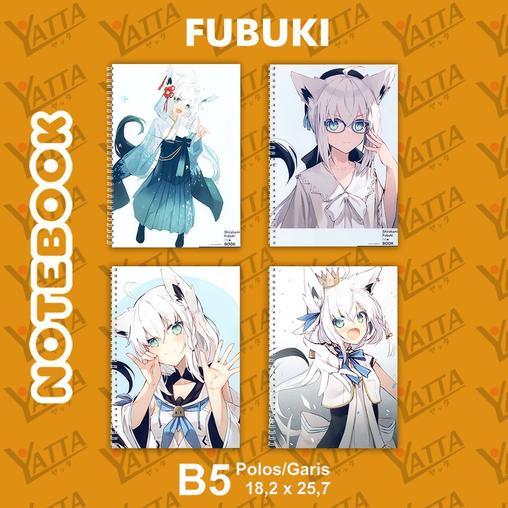 

Notebook Anime ukuran B5 18,2 cm x 25,7 cm Hololive JP - Fubuki YOTAKUSHOP