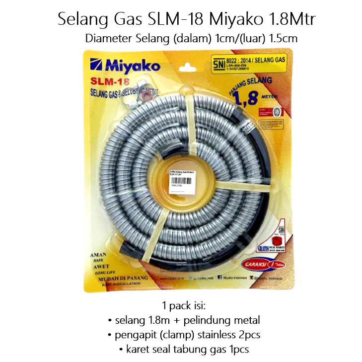 Selang Gas SLM-18 Miyako 1.8Mtr