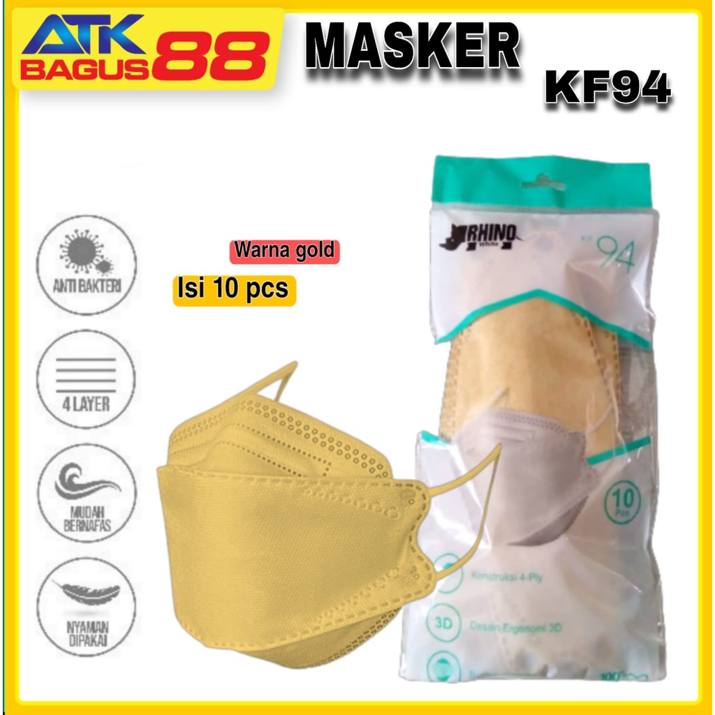 FACE MASK 3 PLY EARLOOP - MASKER MEDIS BESCO WARNA GOLD