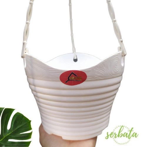 Pot Bunga Gantung Alexish Charlie 20 Putih / Pot Tanaman / Pot Gantung Tanaman Hias