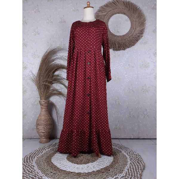 Gamis syari polkadot reina