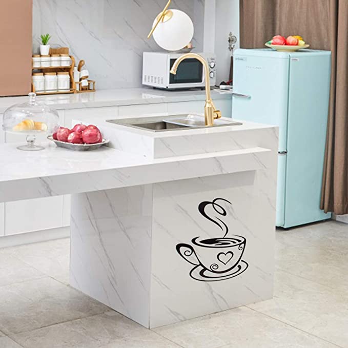 [Coffee Cup Pattern Removable Self-adhesive Wall Stickers] [ Home Kitchen Restaurant Hotel Wall Decoration]