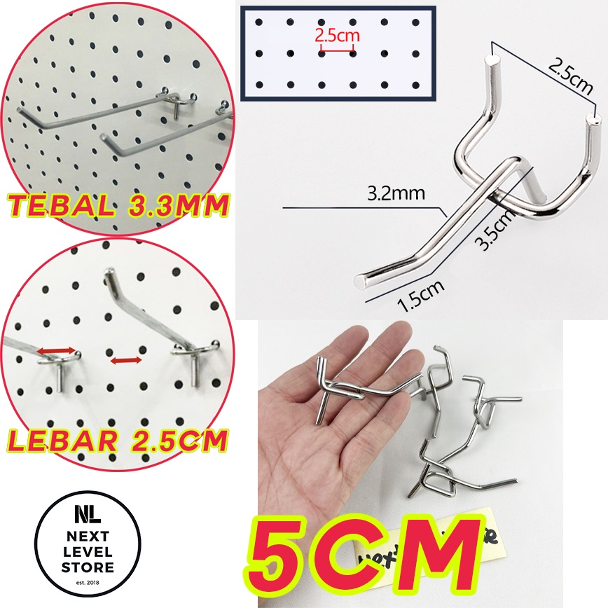 Triangle Hook Ram Tripod 5 CM Display Besi Stainless TEBAL 3 mm Plate T Hook