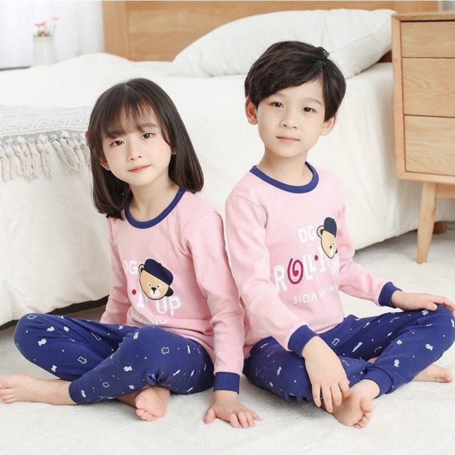 BAJU PIYAMA ANAK UNISEX CUTE MOTIF TERBARU KAOS KATUN PREMIUM 4THN