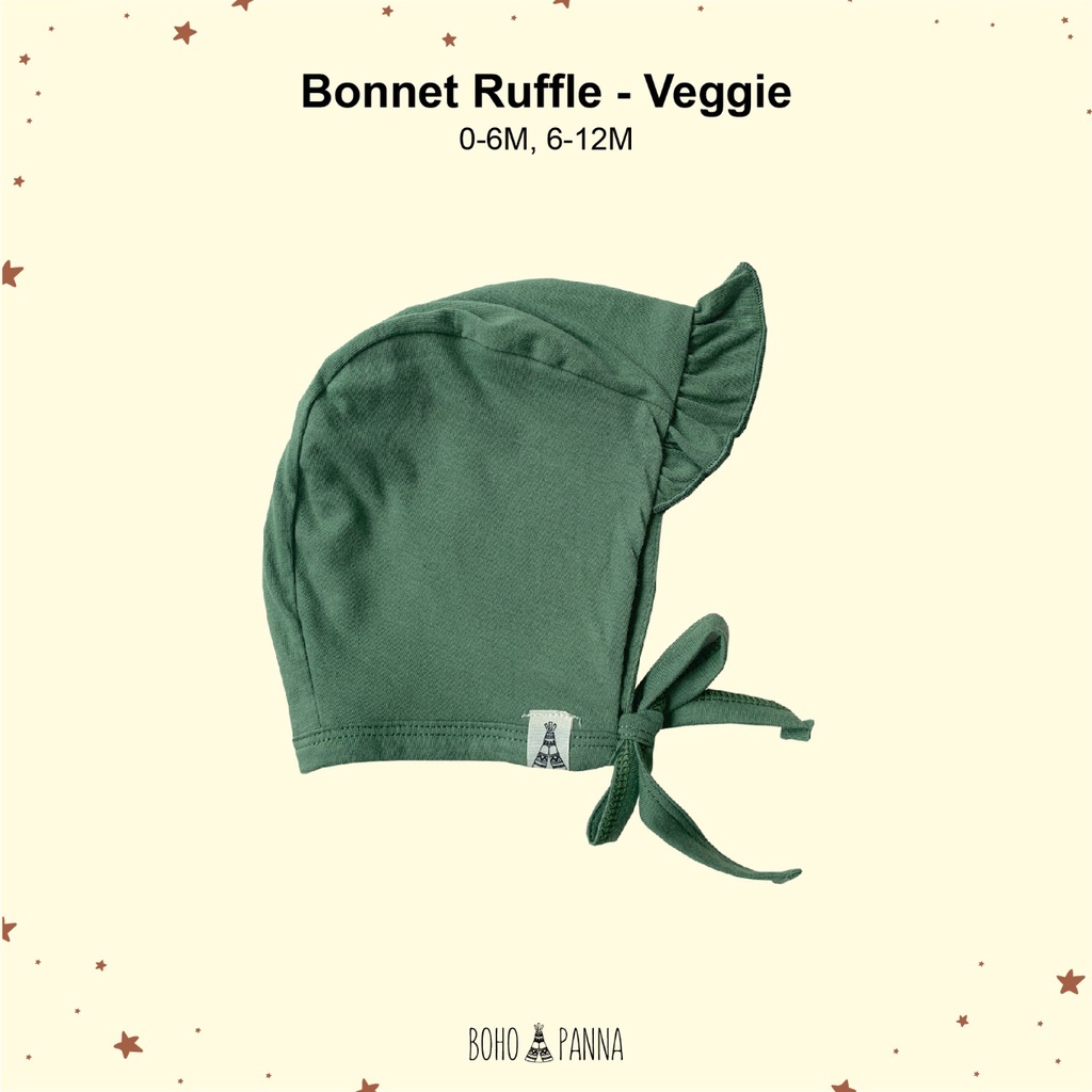 BONET RUFFLE TOPI ANAK BAYI BOHO BABY SURABAYABABY-Veggie