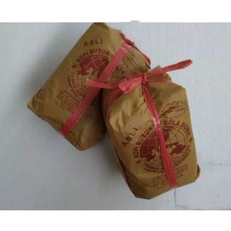 

Kopi Bubuk Asli Lampung Cap Bola Dunia Netto. 1kg