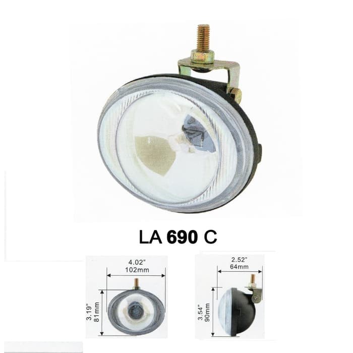 FOGLAMP LA 690 CLEAR RAINBOW YELLOW / LAMPU TEMBAK DLAA UNIVERSAL