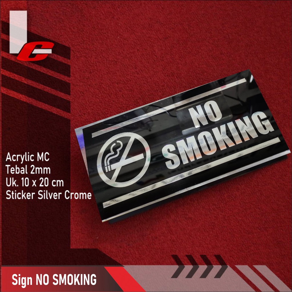 Akrilik Sign NO SMOKING - Akrilik warna Hitam - Tinggal tempel