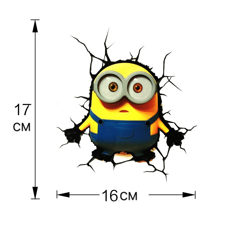 Stiker Motif Kartun Minion 3D Warna Kuning Untuk Mobil