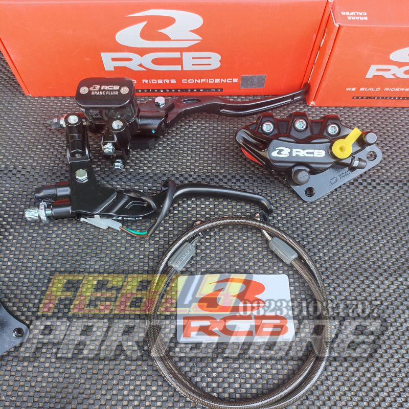 MASTER REM RCB KOTAK E3 14MM SET KOPLING RCB ORIGINAL KALIPER RCB BLACK S SERIES 2 PISTON SELANG REM