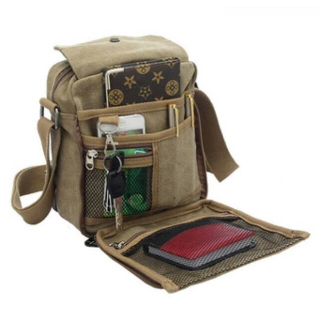 Tas Selempang Sunweb Men Messenger Bag Canvas Vintage Shoulder Crossbody BagsOutdoor Travel Bag