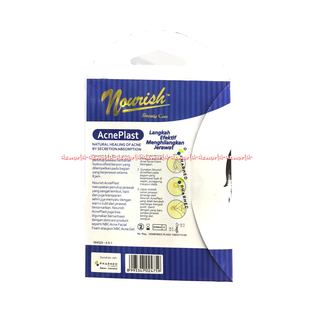 Nourish Acneplast Biru Blue Plester Jerawat Cowok Untuk Laki-Laki 12pcs