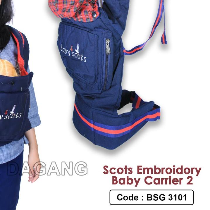 ♥ Gendongan Baby Scots Embroidery 4in1/Gendongan Ransel/Kangguru / Baby Carrier 4 - BSG3101 ✲
