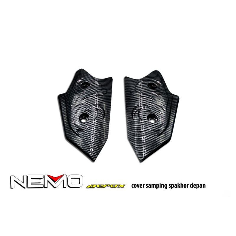 Cover carbon TUTUP KUPINGAN SPAKBOARD DEPAN YAMAHA AEROX 155 MERK NEMO CARBON