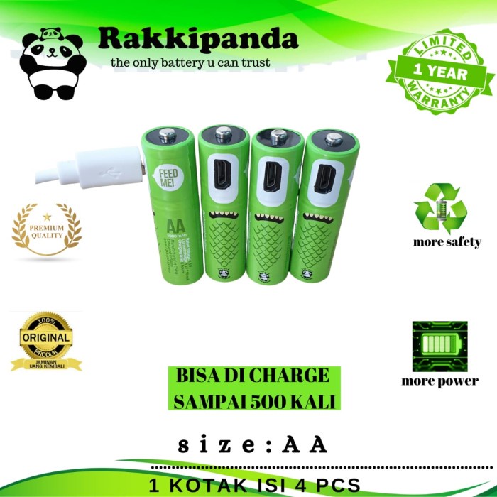 BATTERY RECHARGEABLE/BATERAI CAS AA RAKKIPANDA ISI 4PCS