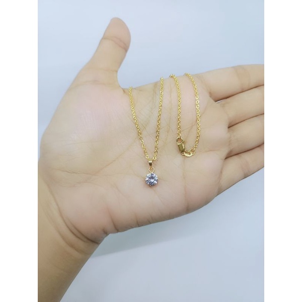 KALUNG PERAK 925 ASLI LAPIS EMAS/KALUNG NORI UKIR+LIONTIN SOLITAIRE MP/KALUNG ASLI SILVER/KALUNG FASHION WANITA