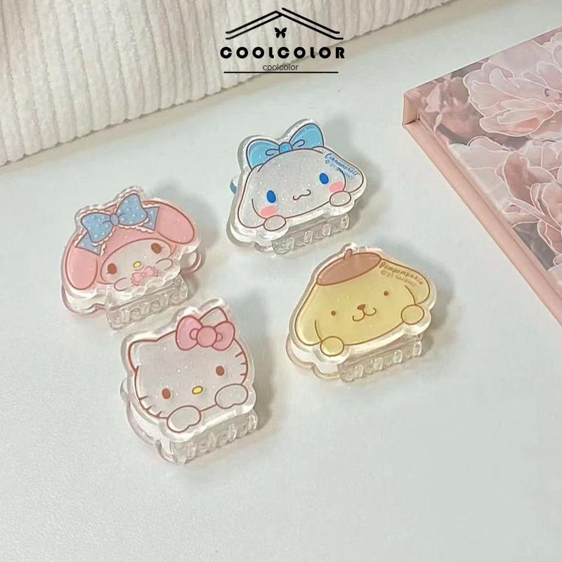 COD❤️Klip Jepit Rambut Cute Kartun Cinnamon Dog Melody Student Girl Akrilik Flash Halus Mini Kecil Ambil Wanita Aksesoris Fashion Murah Import Ready Stock